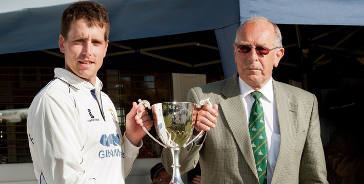 Rob Foster collects the Birmingham League trophy in 2013