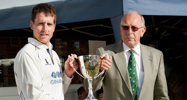 Rob Foster collects the Birmingham League trophy in 2013