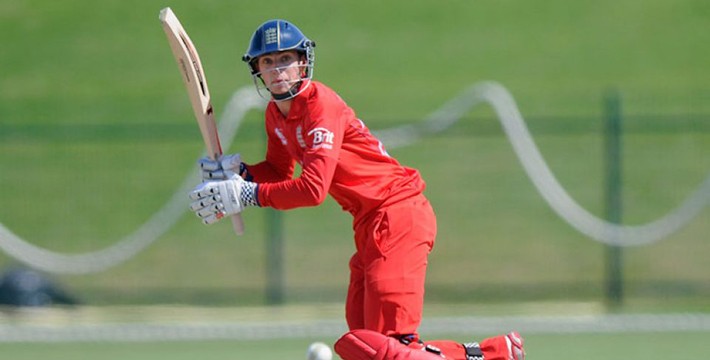 Ed Barnard bats for England in the U19 cricket world cup